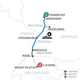 The Best of the Rhine with 2 Nights in Frankfurt and 2 Nights in Lucerne (WWZ22023)