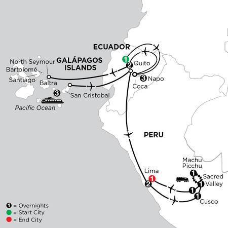 Independent Galapagos cruise aboard the Galápagos Legend with Ecuadors Amazon and Peru (ISK42024)