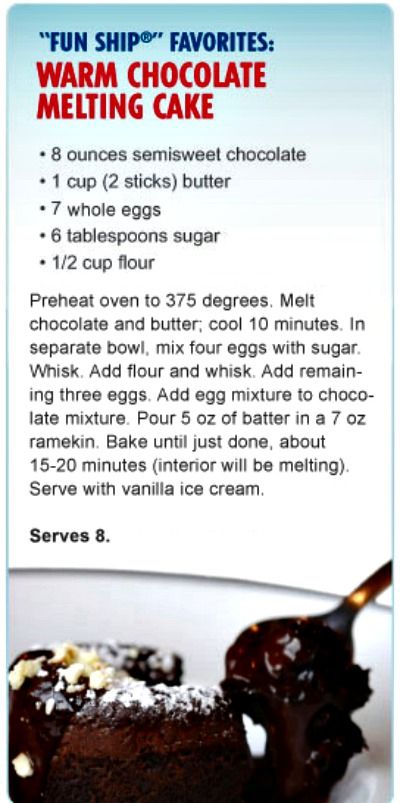Carnival Chocolate Lava Cake Recipe - TasteForCooking