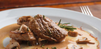 Veal Chops in Shitake Mushroom Cream Sauce