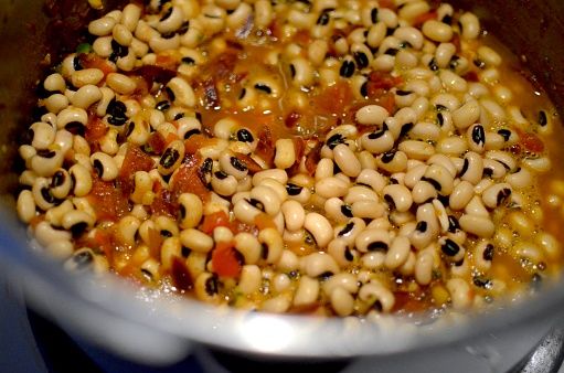 Cooked black-eyed beans