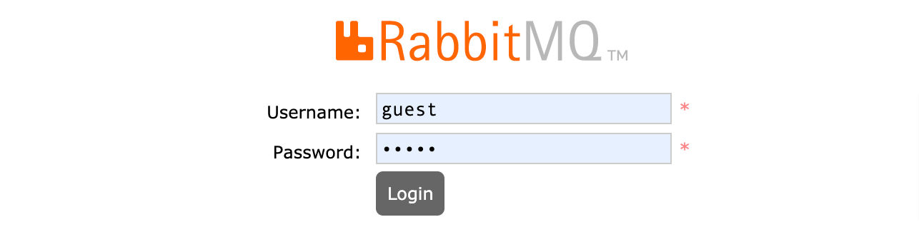 RabbitMQ Management Console Login Page