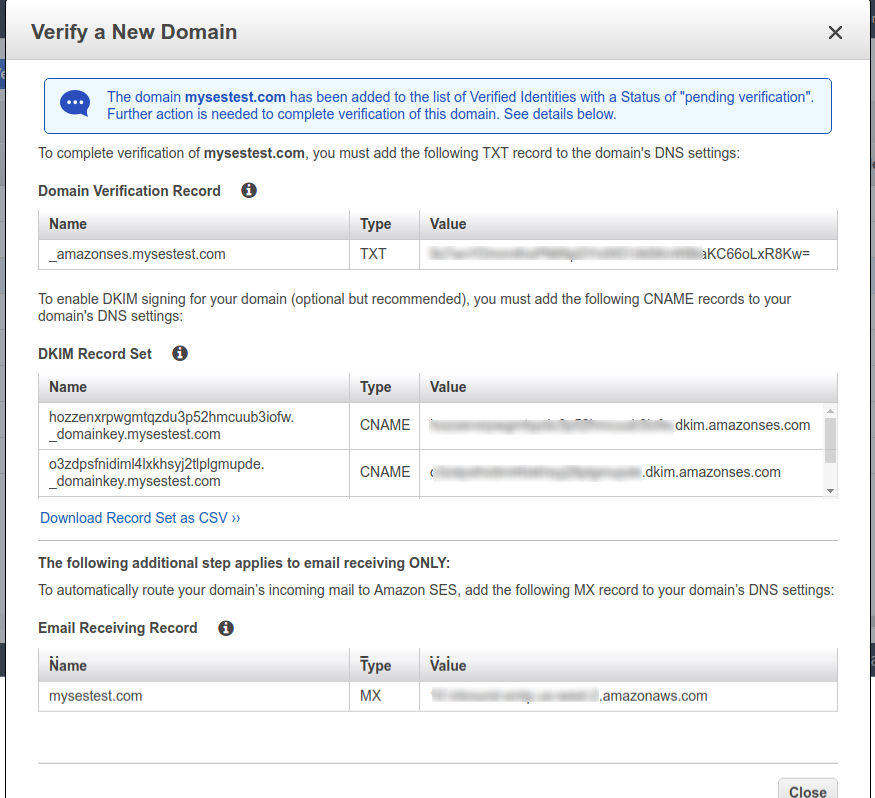 SES DNS Management