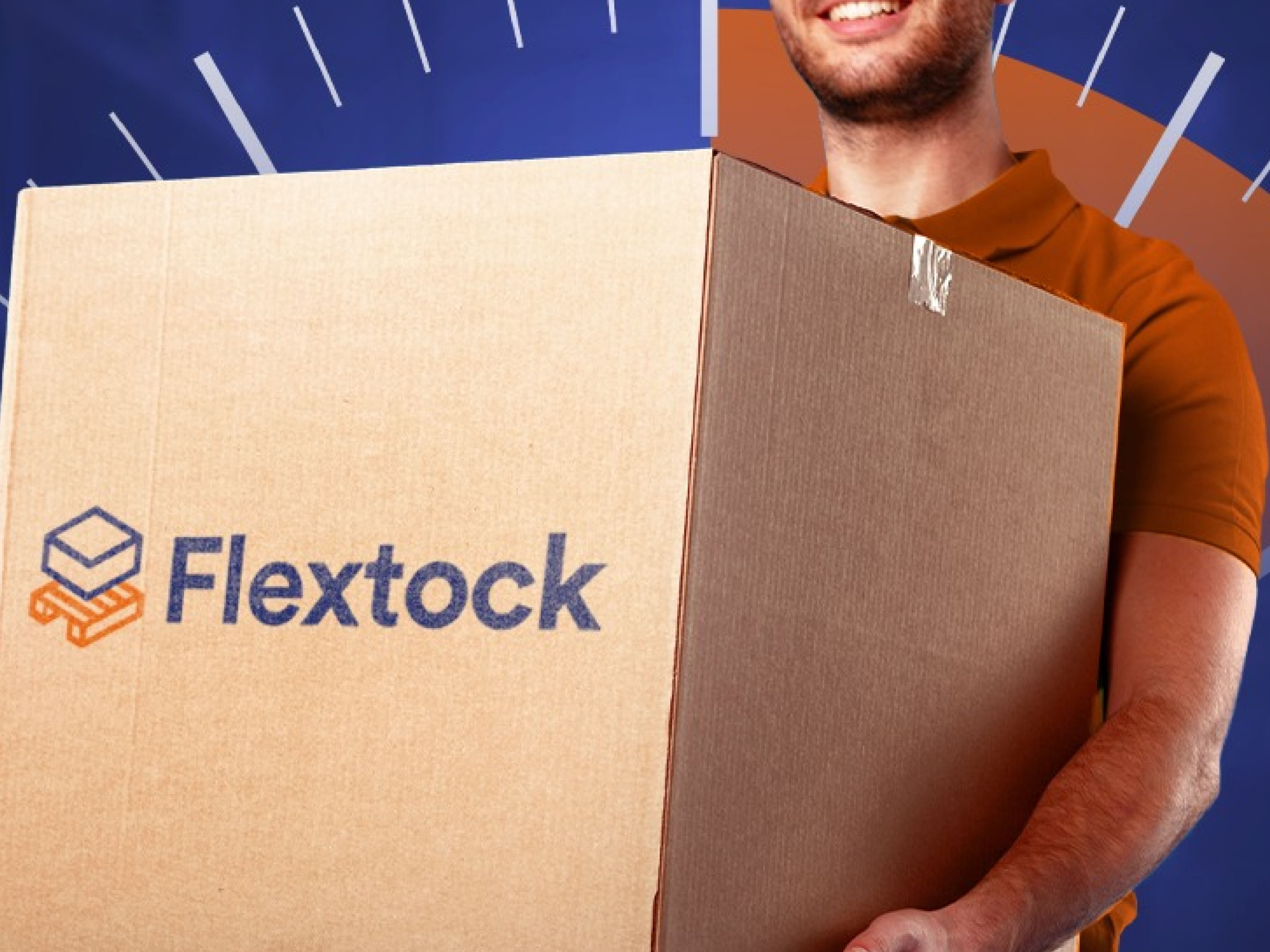 Atteline PR - Flextock client by corporate a delivery man holding flextock box