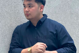 Miko in a blue shirt
