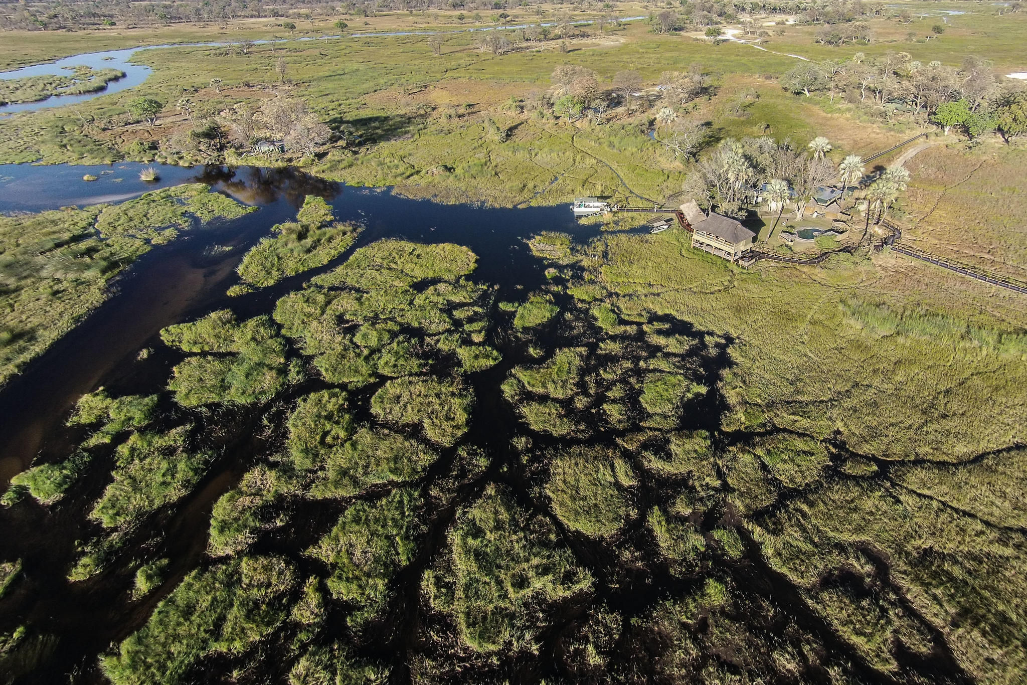 Arial view of Gunn's Camp