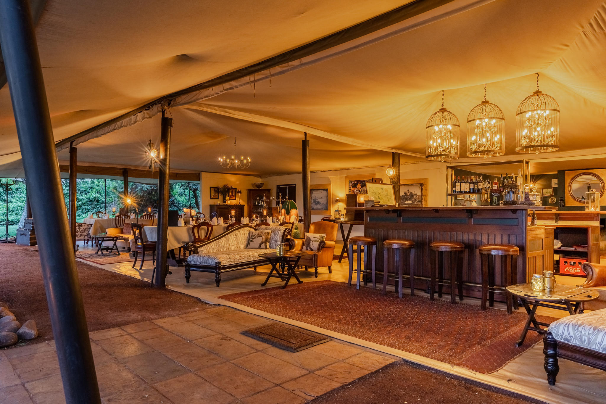 Main areas at Cottars 1920's Camp