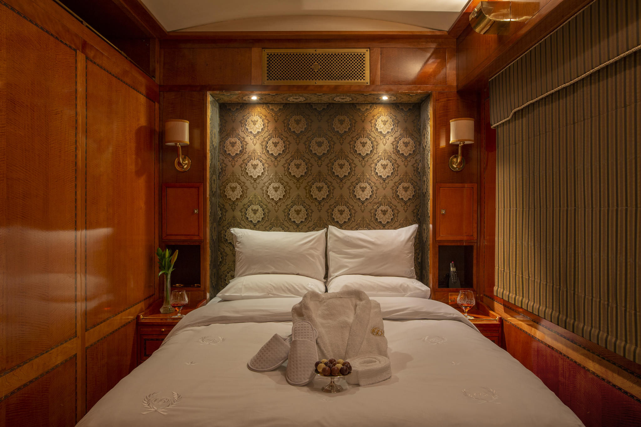 Evening view of suite - double bed