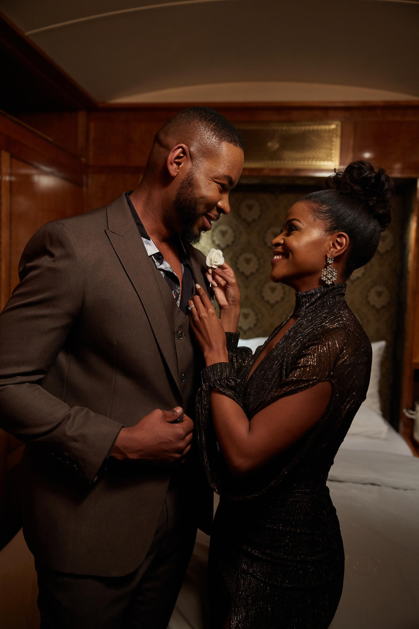 Evening view of guests in suite