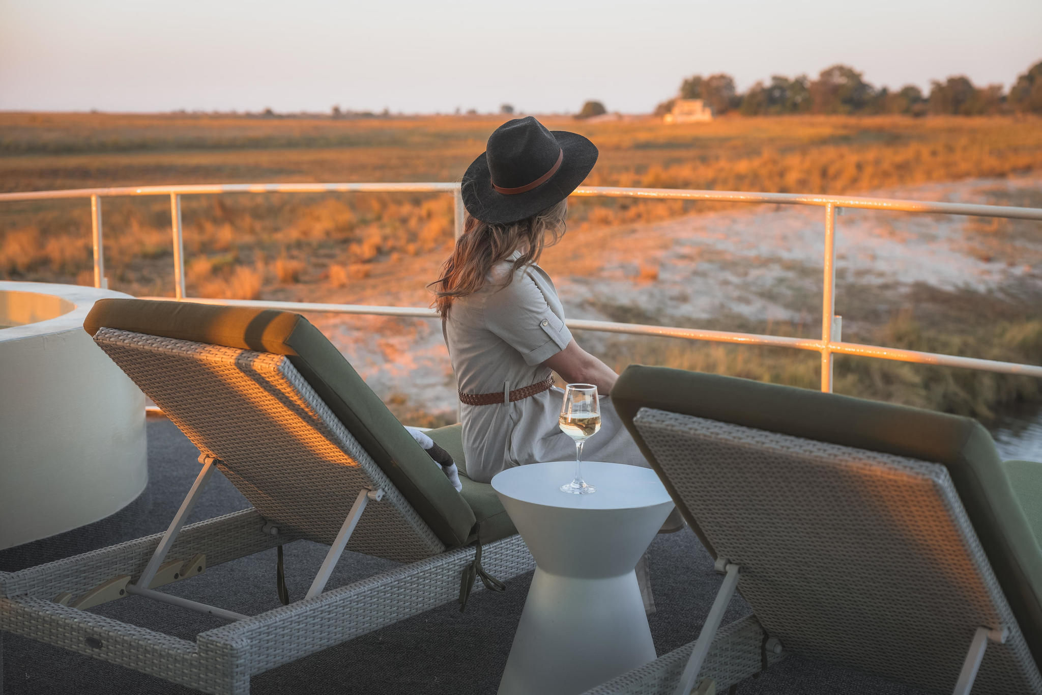 Chobe Princess Guest relaxing on sun loungers