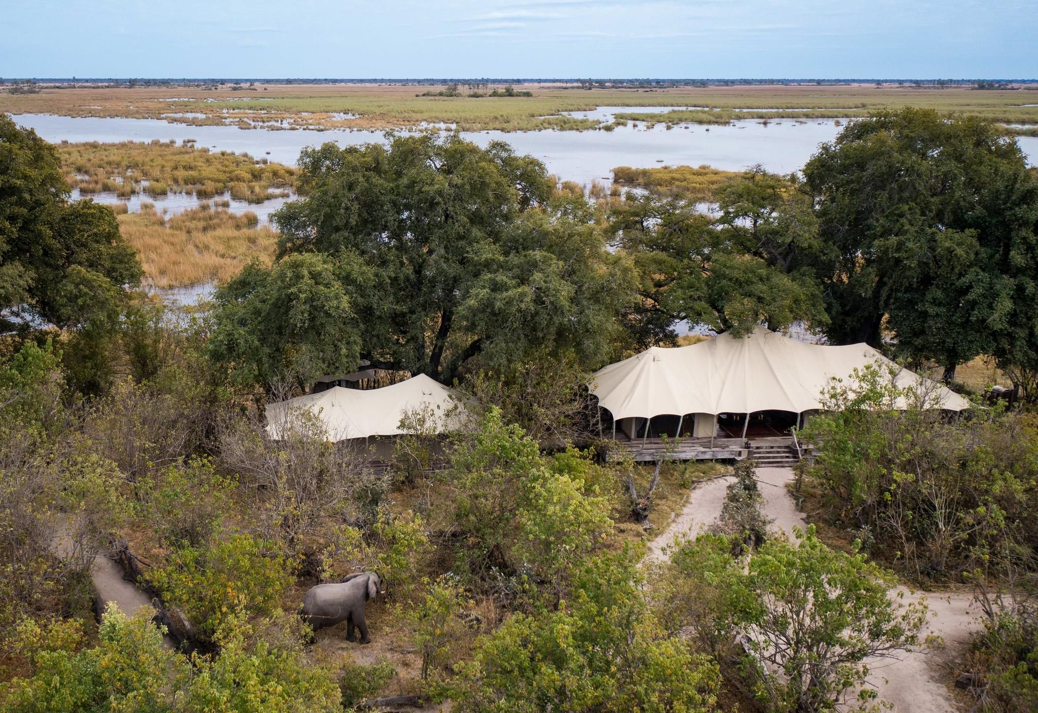 Zarafa Camp overlooking the Zibadianja Lagoon