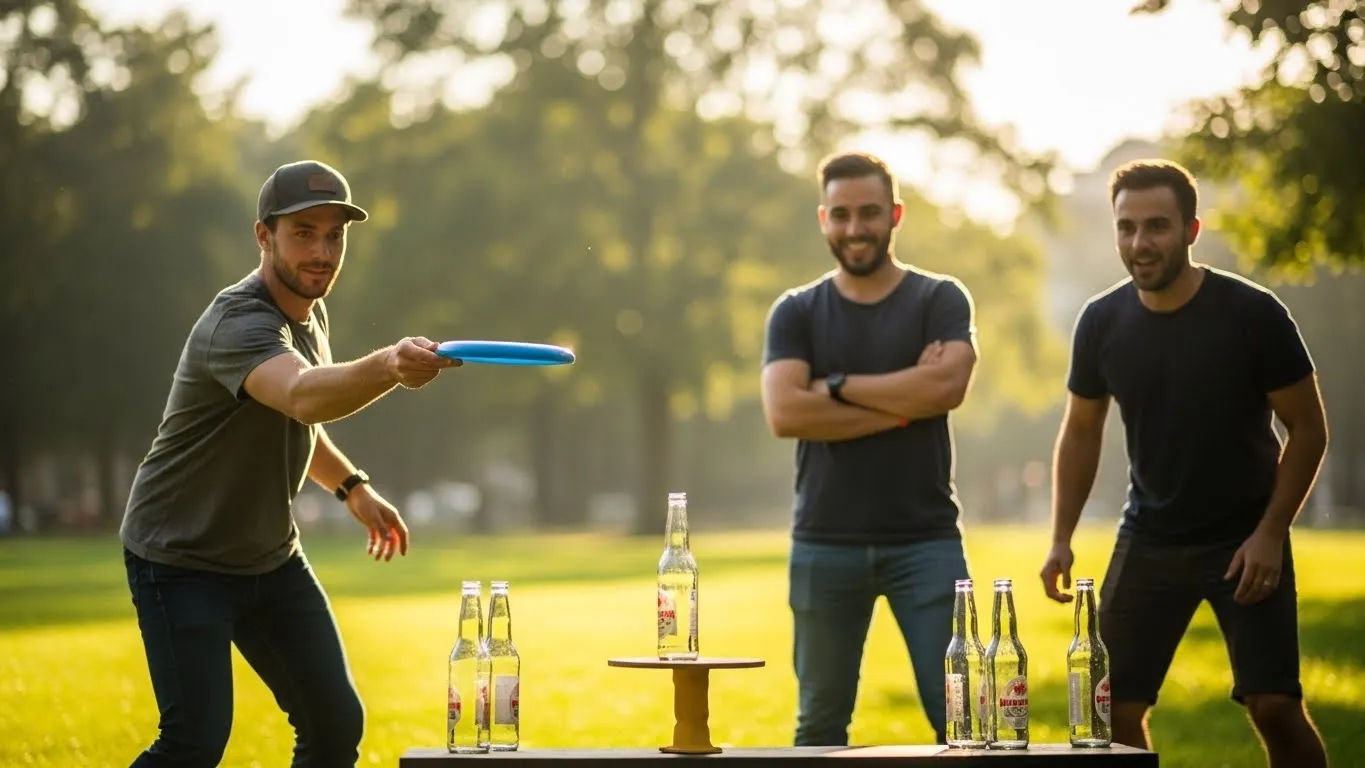 Frisbee Beer Bottle Game Outdoor