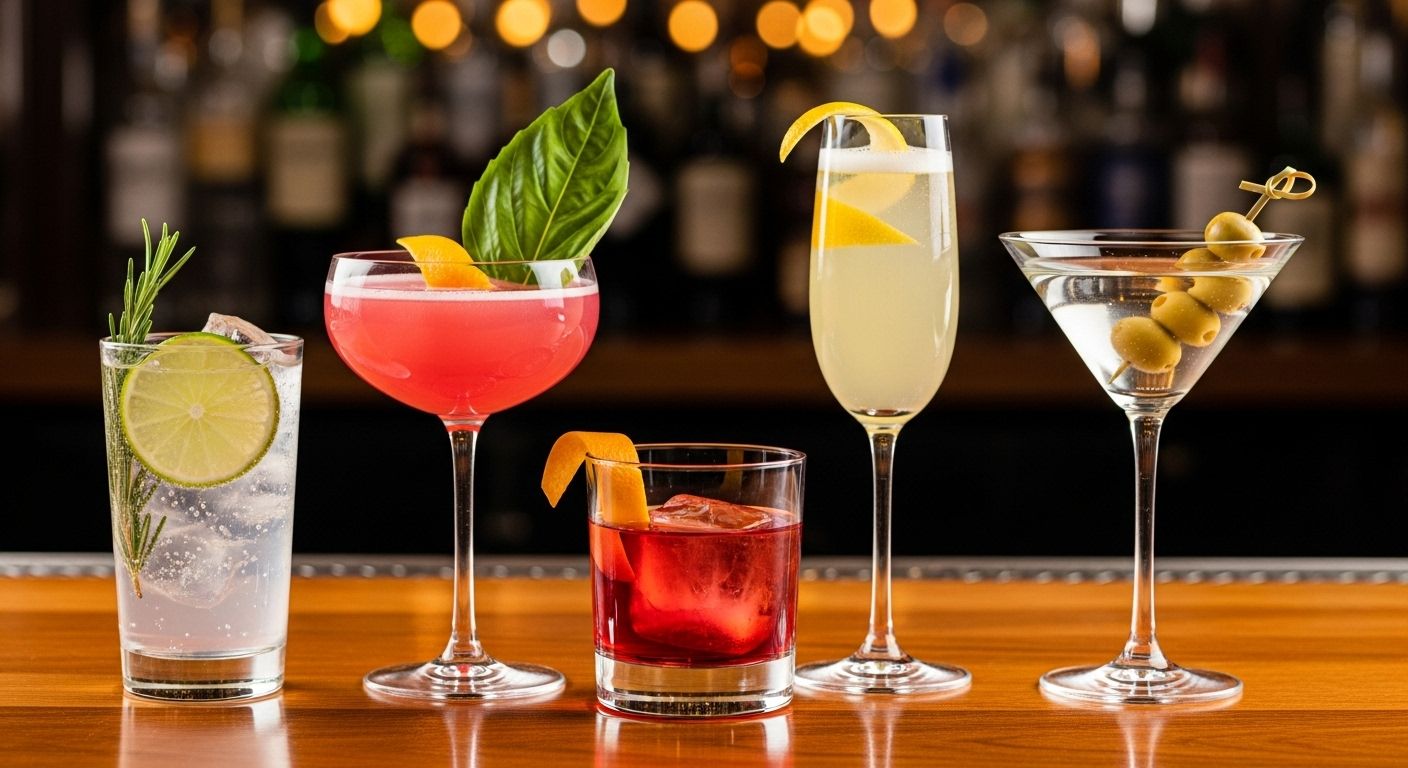 gin drinks to order at a bar