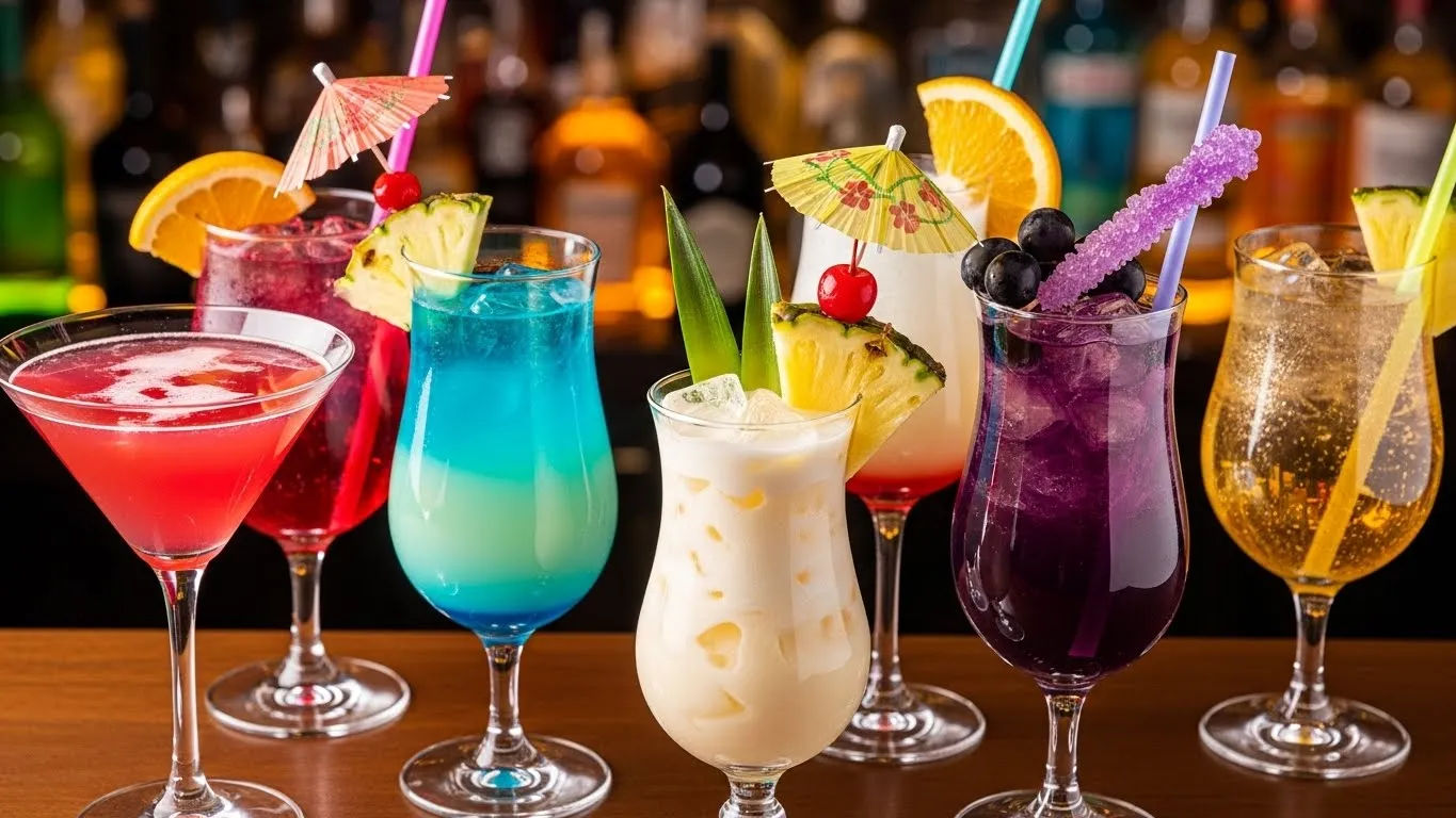 sweet mixed drinks to order at a bar