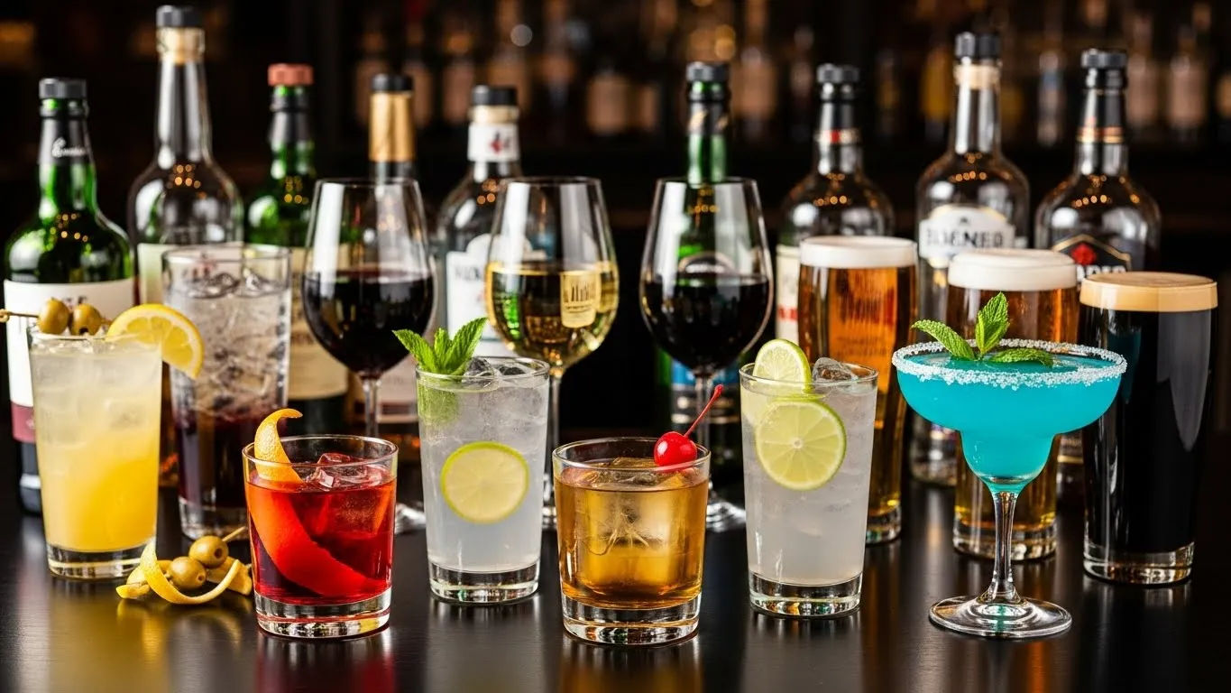 types of drinks at a bar