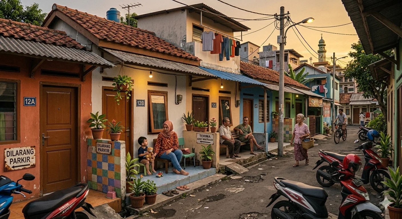 suasana kontrakan pinggir kota