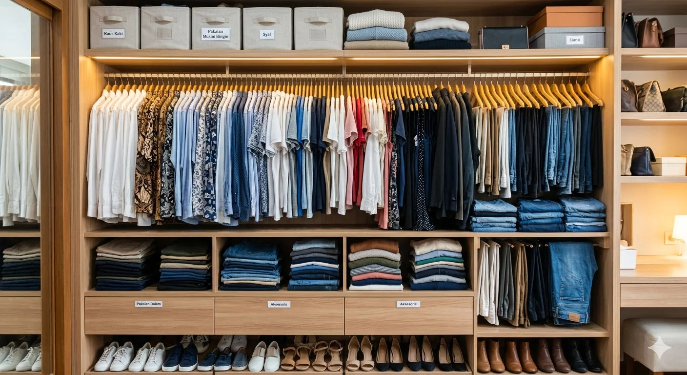 lemari pakaian rapih