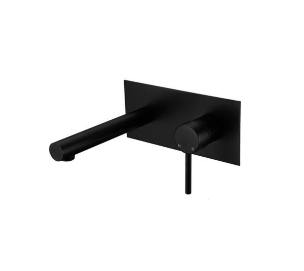 ASL70M Matt Black Round Bath Set