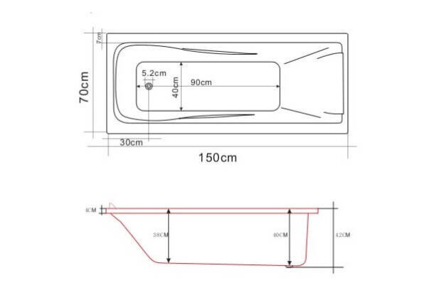 OS VB1500 Insert Bath 1500x700x400mm