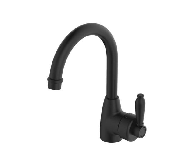 FNZ2104BL Black/ Black Round Gooseneck Basin Mixer