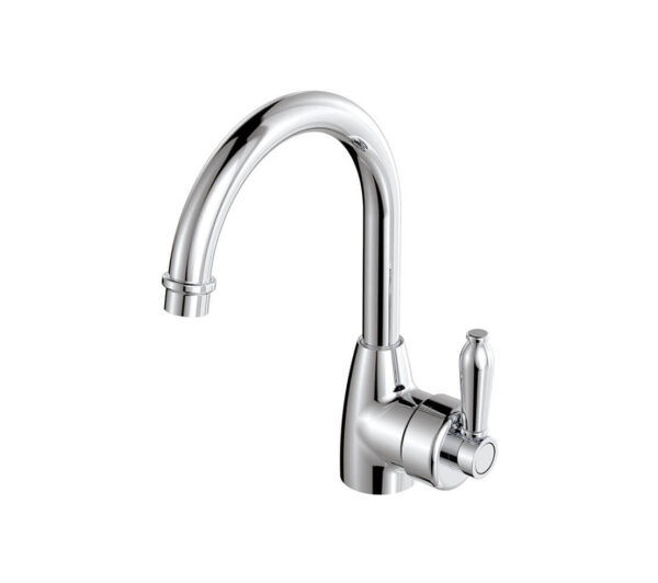 FNZ2104CC Chrome/ Chrome Round Gooseneck Basin Mixer