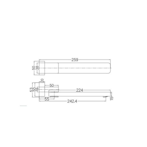 NRO206MB Matt Black Swivel Bath Spout