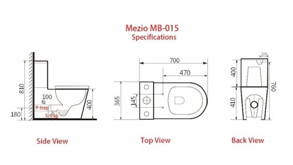 ZUMI MEZIO Rimless Flush Toilet Suite
