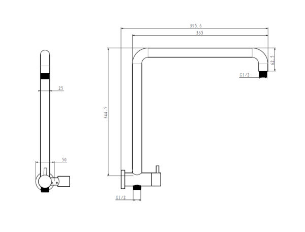 EC2109BN Brushed Nickel Shower Rail