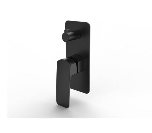 EC3509MK Matt Black Square Shower Mixer with Diverter