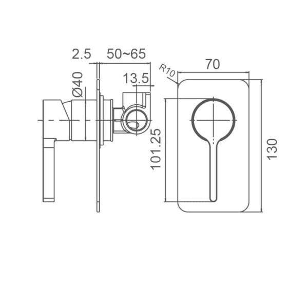 EC6508BN Brushed Nickel Shower Mixer