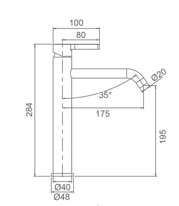 EC6502 Chrome Round Tall Basin Mixer