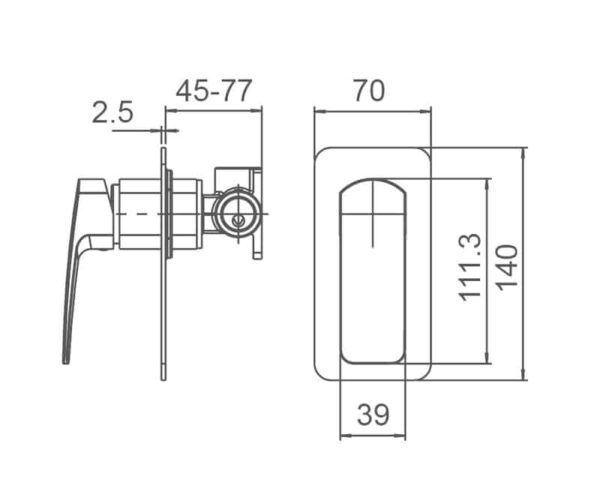 EC3508BN Brushed Nickel Shower Mixer