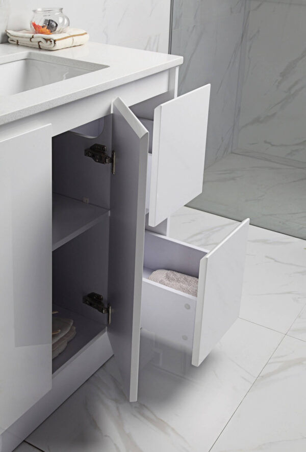 AU03-1500 Gloss White Bathroom Double Freestanding Vanity - 1500x460mm
