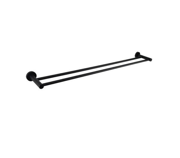 ASL Black Round Double Towel Rail