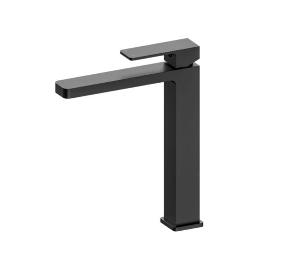 NRO1501AMB Matt Black Square Tall Basin Mixer