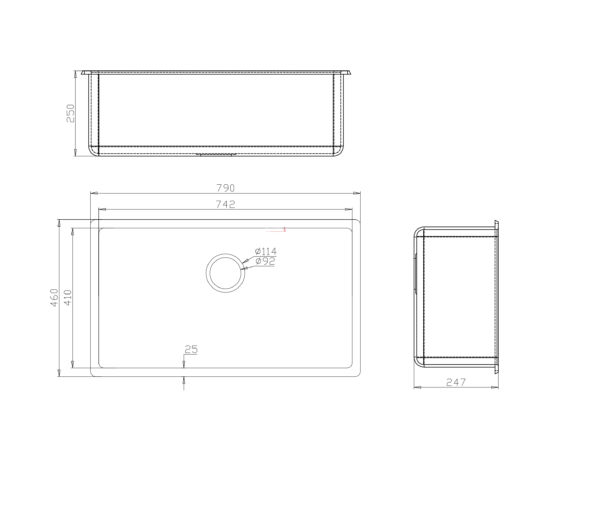 BV-7946 Black Single Bowl Kitchen Sink 790x460mm