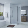 SS01 - Chrome Front & Return Adjustable Shower Screen - 900x900mm (Suit On Tiled Floor)