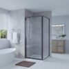 SS01S-pivot-door-side-panel-900×900-1.jpg SS01 - Black Front & Return Adjustable Shower Screen - 850x850mm (Suit On 900x900 Base)