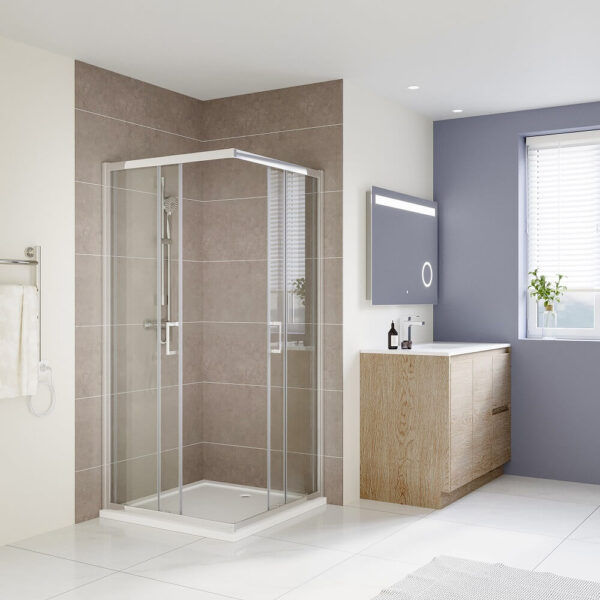 SS03 Square Corner Sliding Shower Screen - Chrome