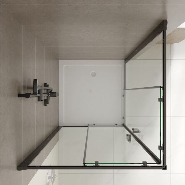 SS03-900 Black Square Corner Sliding Shower Screen - 900x900mm