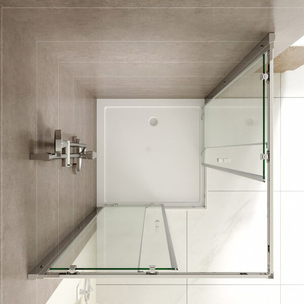 SS03 Square Corner Sliding Shower Screen - Chrome