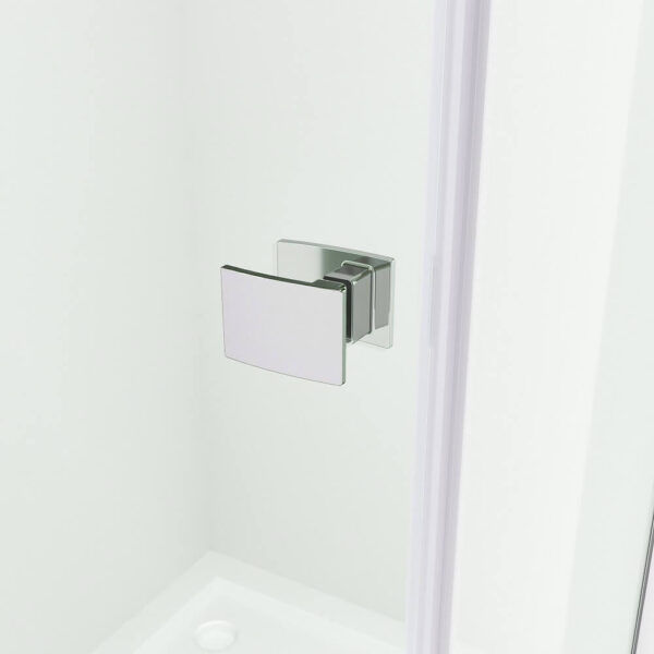 SS17 - Chrome Semi Frameless Front & Return Shower Screen - 850x850mm (Suit On 900x900 Base)