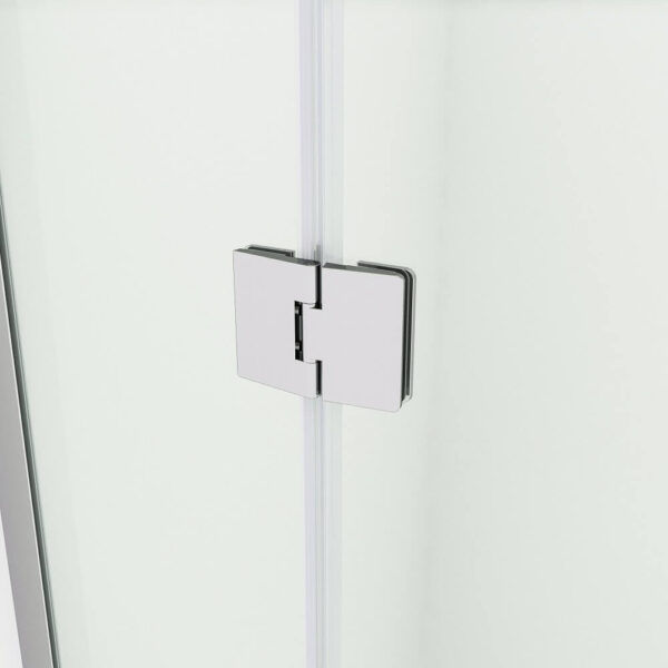 SS17 - Chrome Semi Frameless Front & Return Shower Screen - 850x850mm (Suit On 900x900 Base)