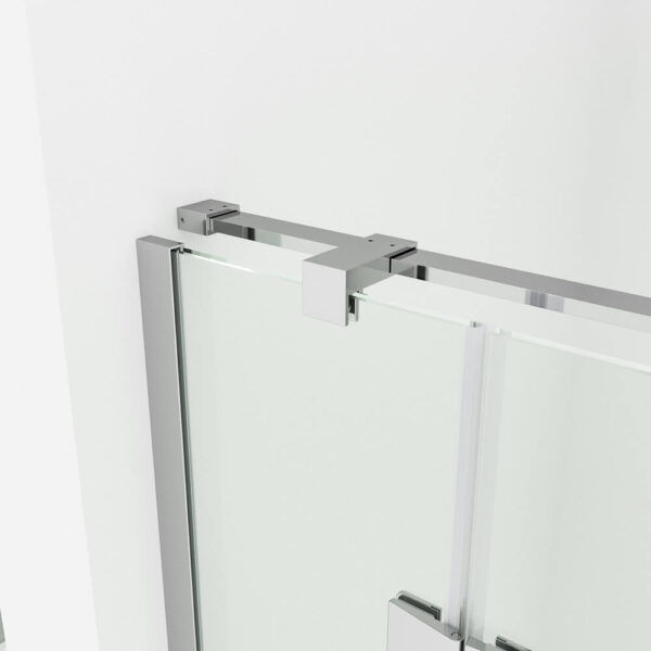 SS17 - Chrome Semi Frameless Front & Return Shower Screen - 850x850mm (Suit On 900x900 Base)