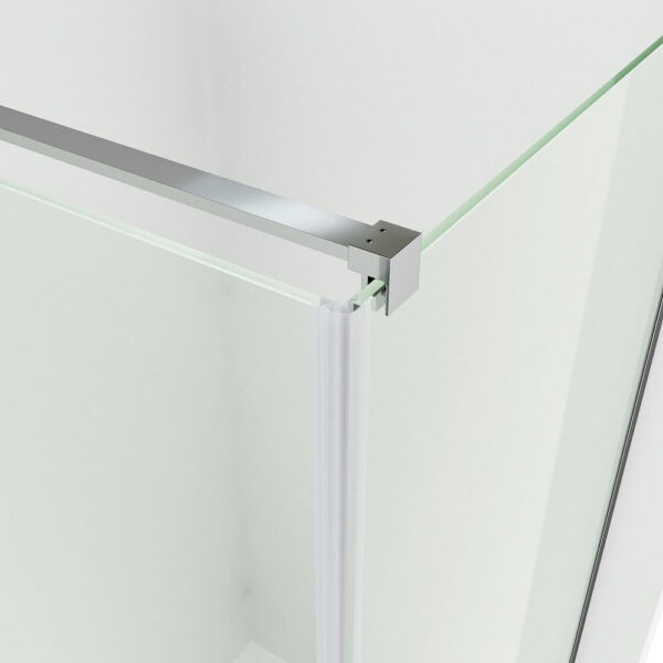 SS17 - Chrome Semi Frameless Front & Return Shower Screen - 850x850mm (Suit On 900x900 Base)