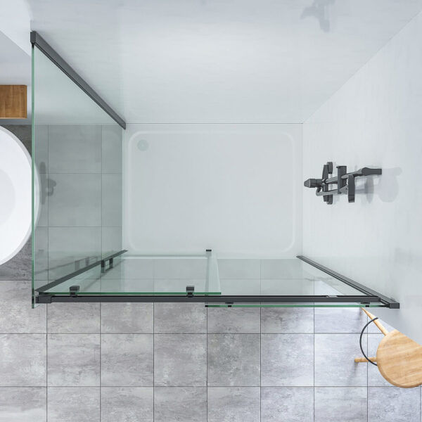 SS20 - Black Sliding Door Shower Screen - 1150x850mm (Suit On 1200x900 Base)