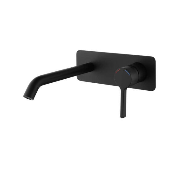 EC6507MK Matt Black Round Wall Basin/bath Mixer Spout Set