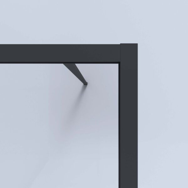 SS27 - Black Walk In Shower Screen Panel - 900mm