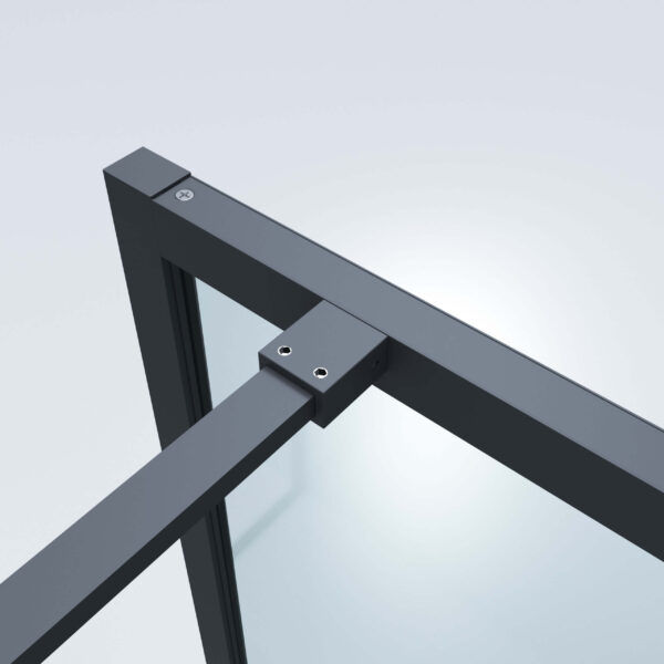 SS27 - Black Walk In Shower Screen Panel - 900mm
