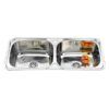 YH237C.jpg 45L+45L OS237C Double Bowl Laundry Sink 1160x500mm